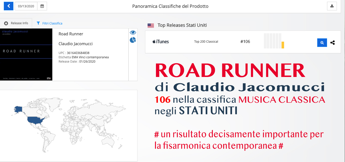 ROAD RUNNER di Claudio Jacomucci 106° nella classifica USA